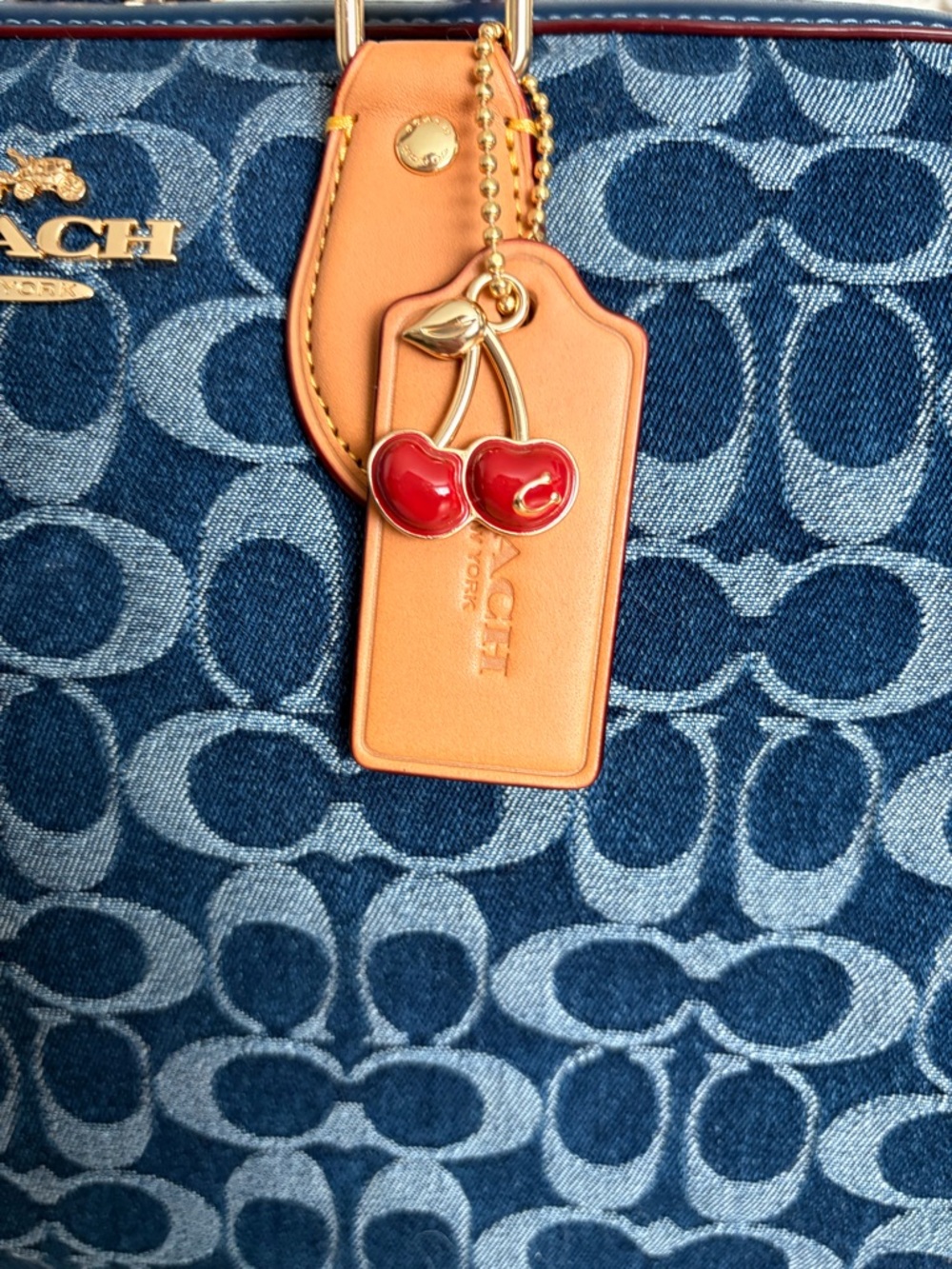 COACH large denim Rowan - Picture 3 of 9